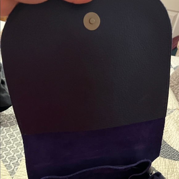 Drawstring cobalt Leather Backpack - Picture 5 of 10